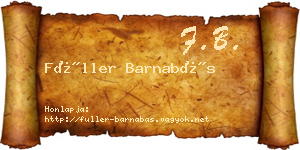 Füller Barnabás névjegykártya